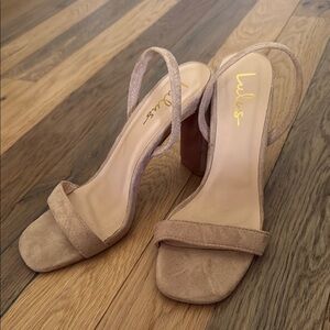 Lulu's Tan Heeled Shoes Elegant Suede Design